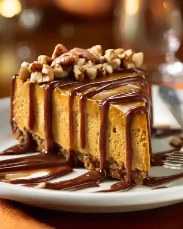 Turtle Pumpkin Cheesecake