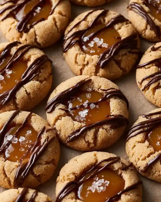 Twix Thumbprint Cookies