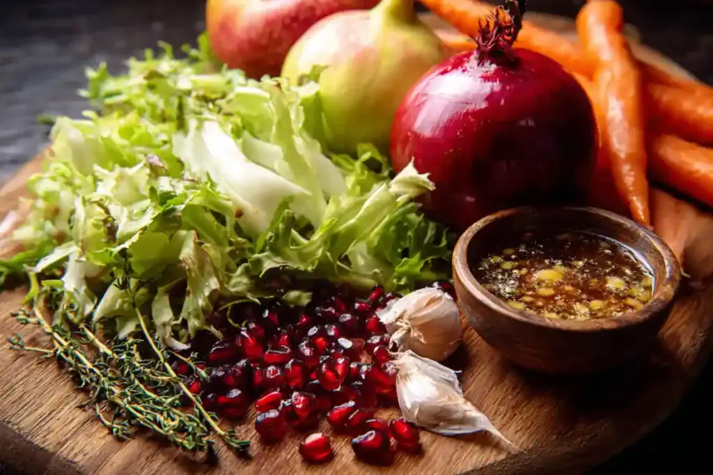 Winter Christmas Salad with Honey Mustard Dressing