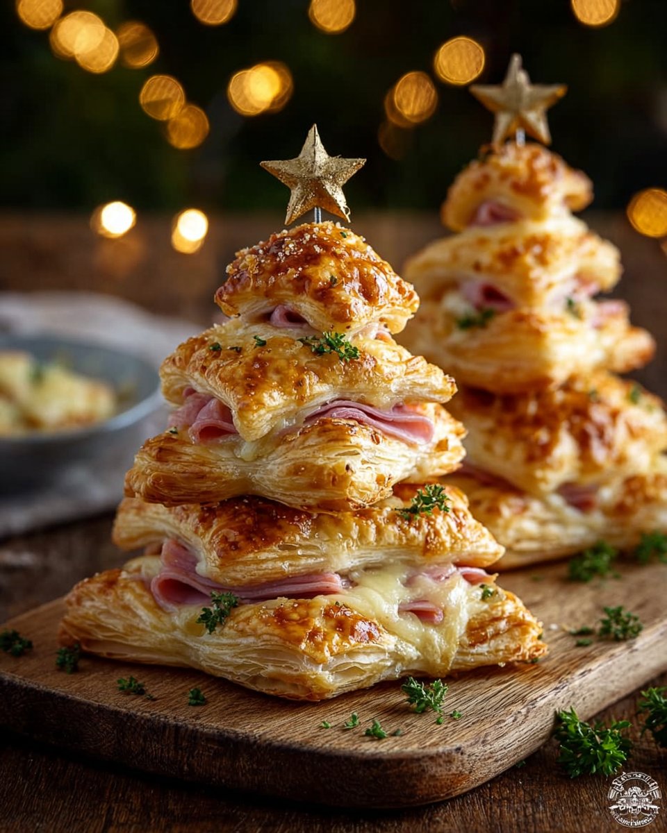 HAM & CHEESE PUFF PASTRY CHRISTMAS TREES