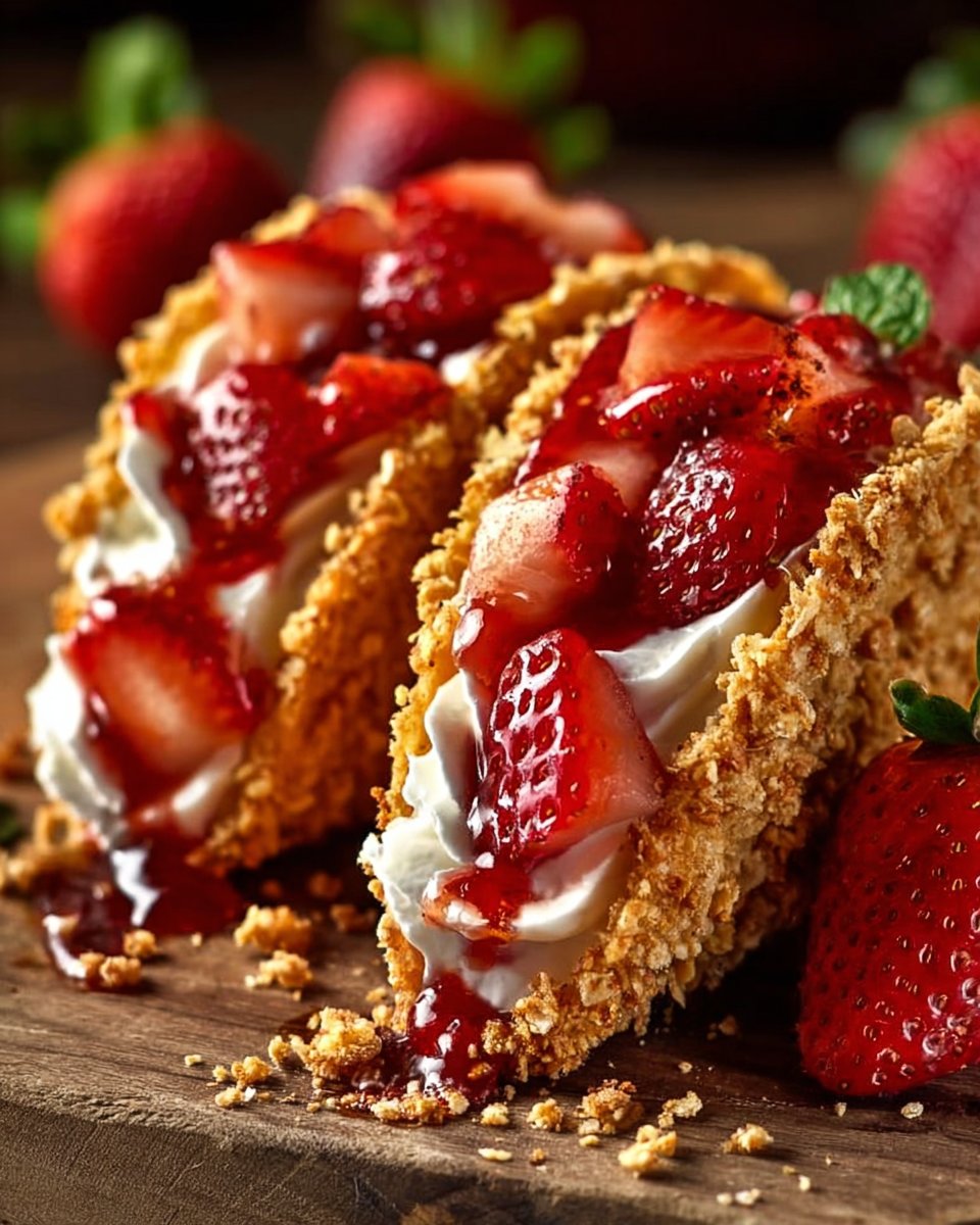 Strawberry Crunch Cheesecake Tacos