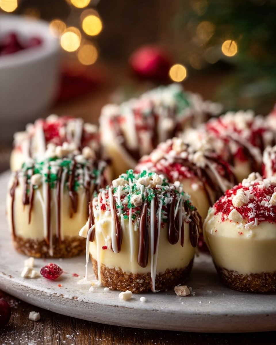 No-Bake Christmas Cheesecake Bites