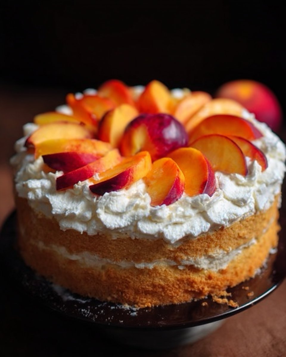 Olive Oil Honey Cake with Fresh Peaches