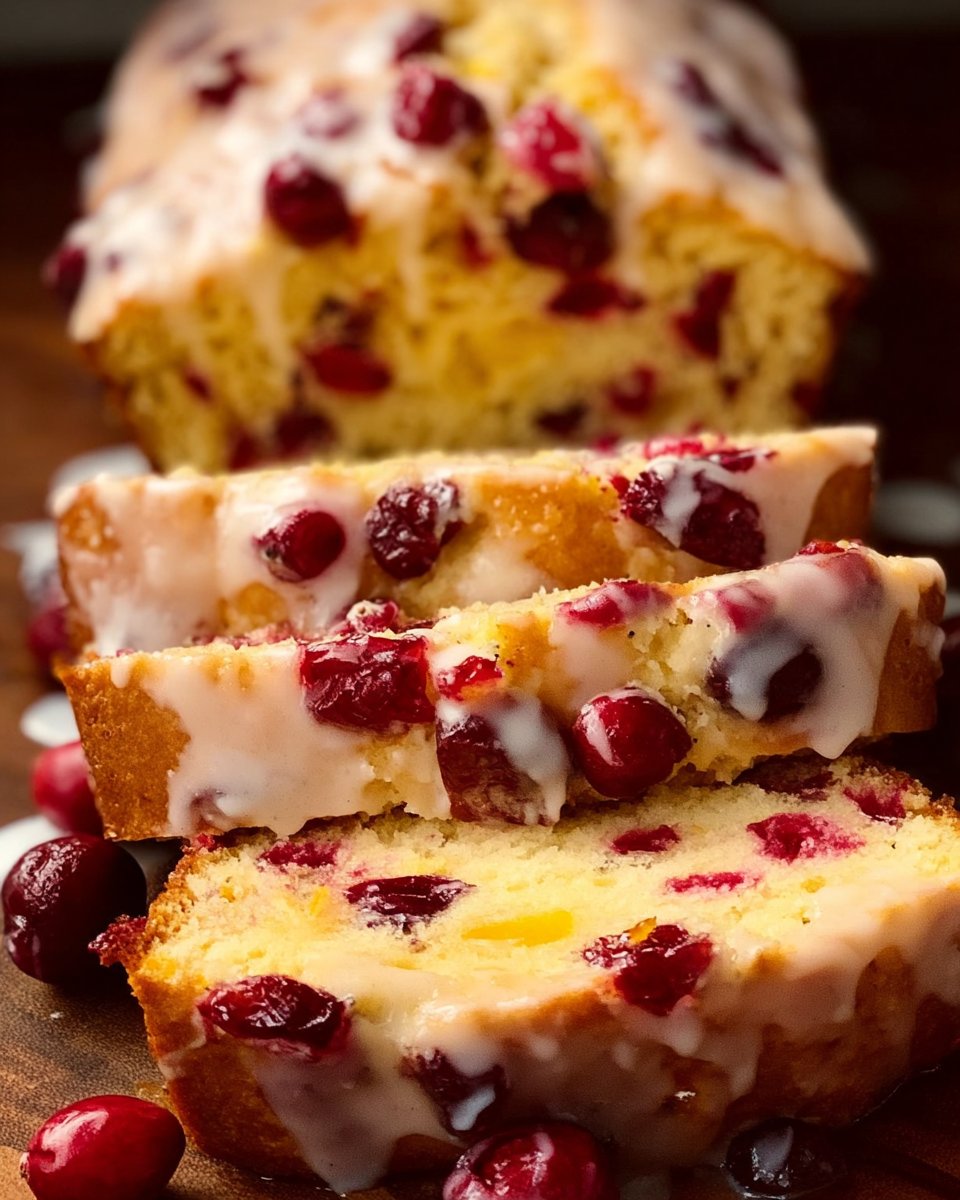 Easy Cranberry Orange Bread with Orange Glaze