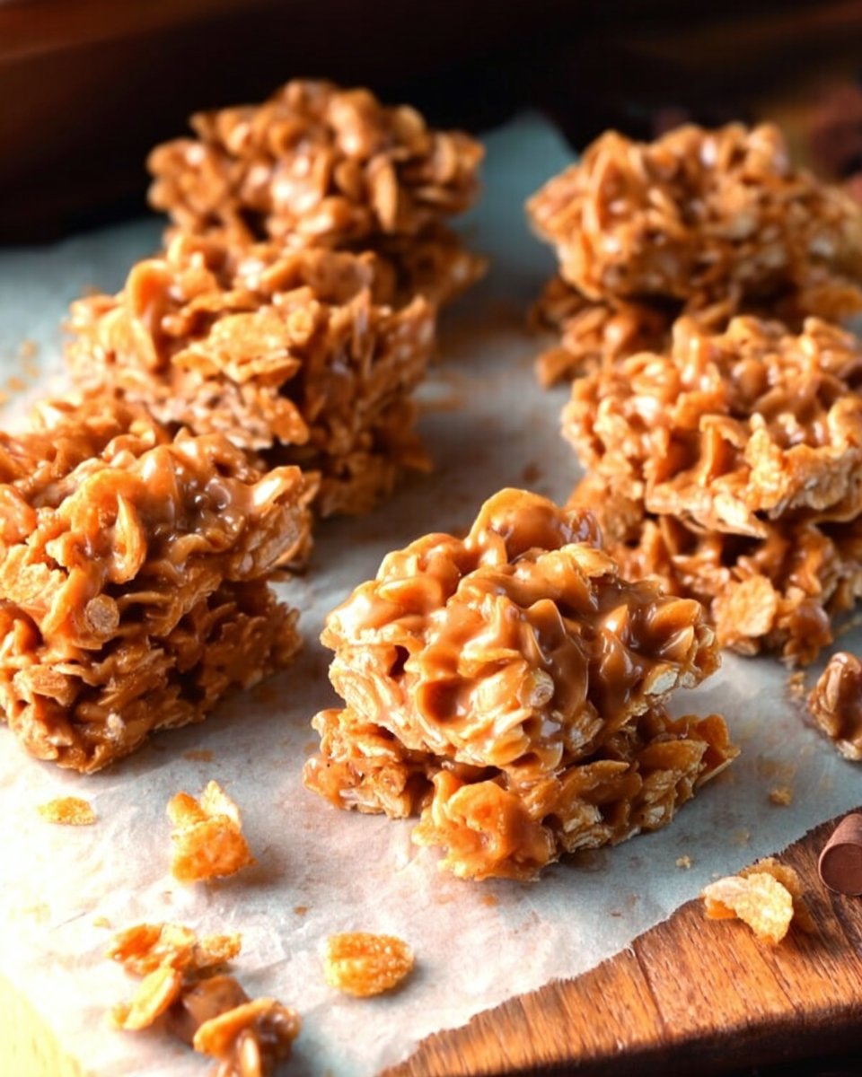 No-bake Peanut Butter Corn Flake Treats