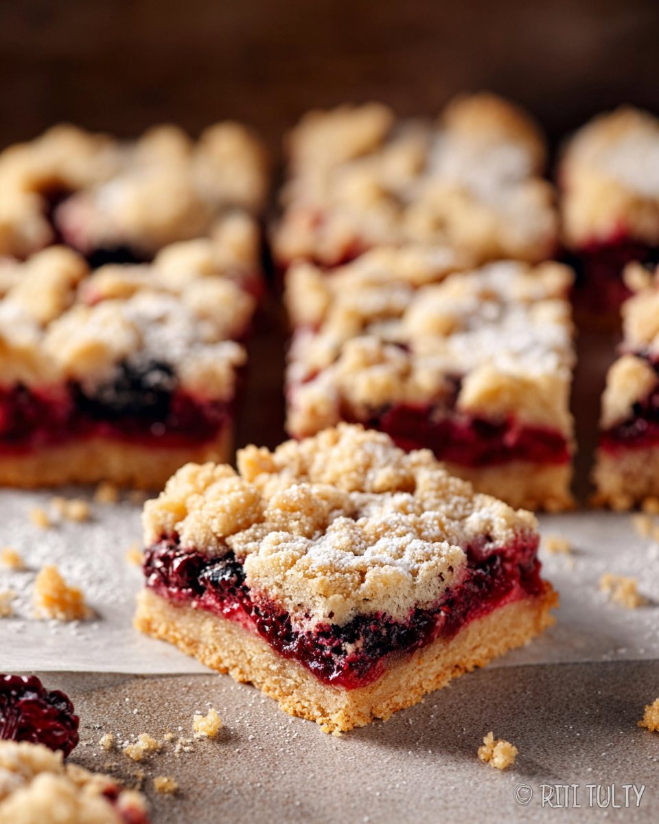 Buttery Triple Berry Crumb Bars