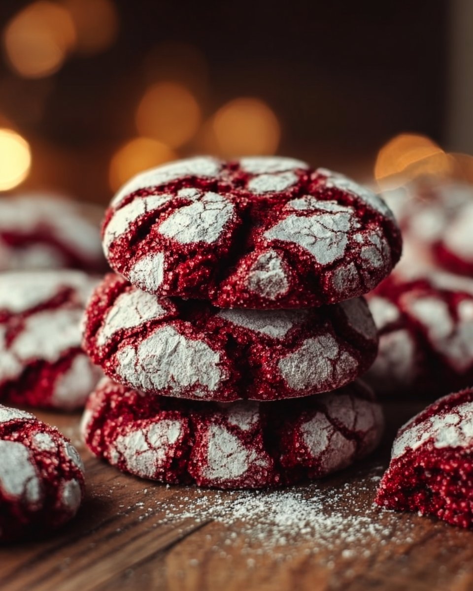 Red Velvet Crinkle Cookies