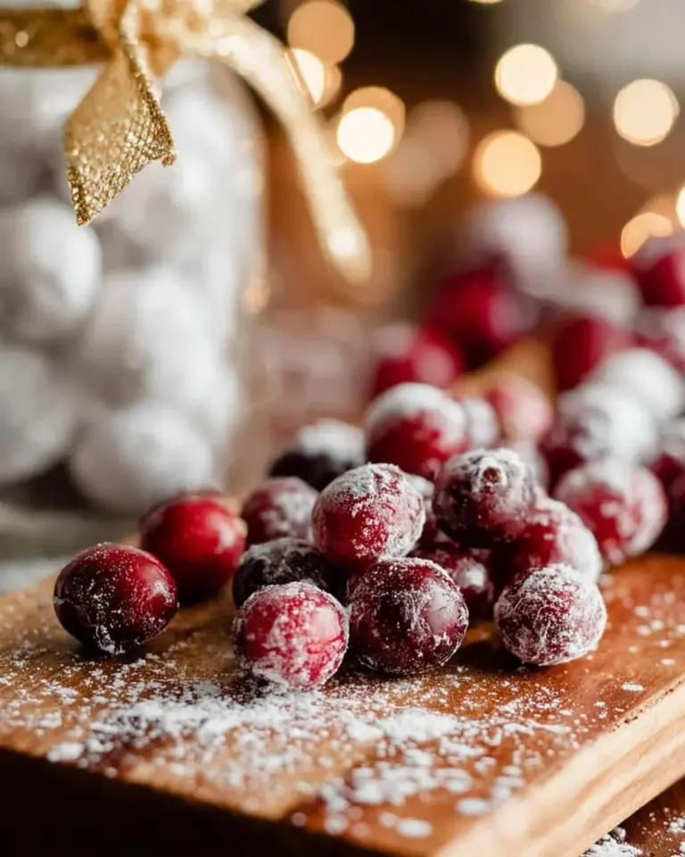 Bowl of delicious candied cranberries for festive dishes and recipes