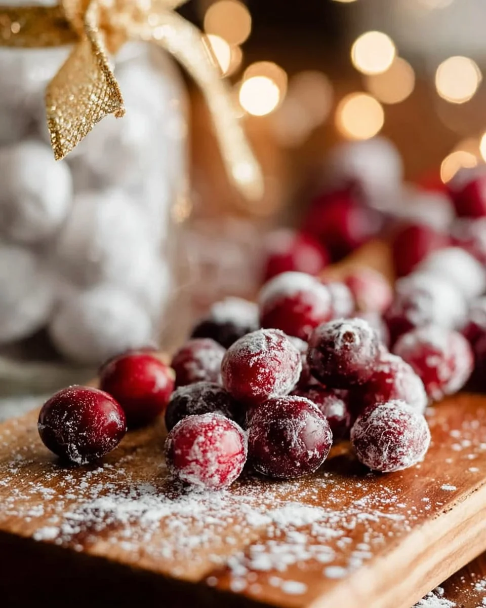 Bowl of delicious candied cranberries for festive dishes and recipes