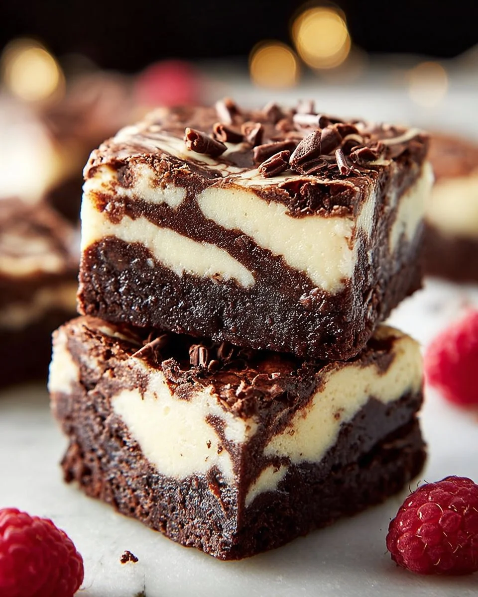 Delicious cheesecake brownies with a rich and creamy topping over a fudgy base.