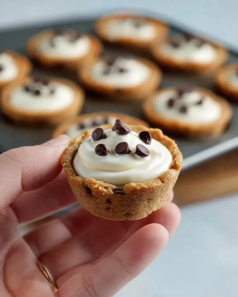 Delicious Cheesecake Cookie Cups with creamy filling and cookie crust
