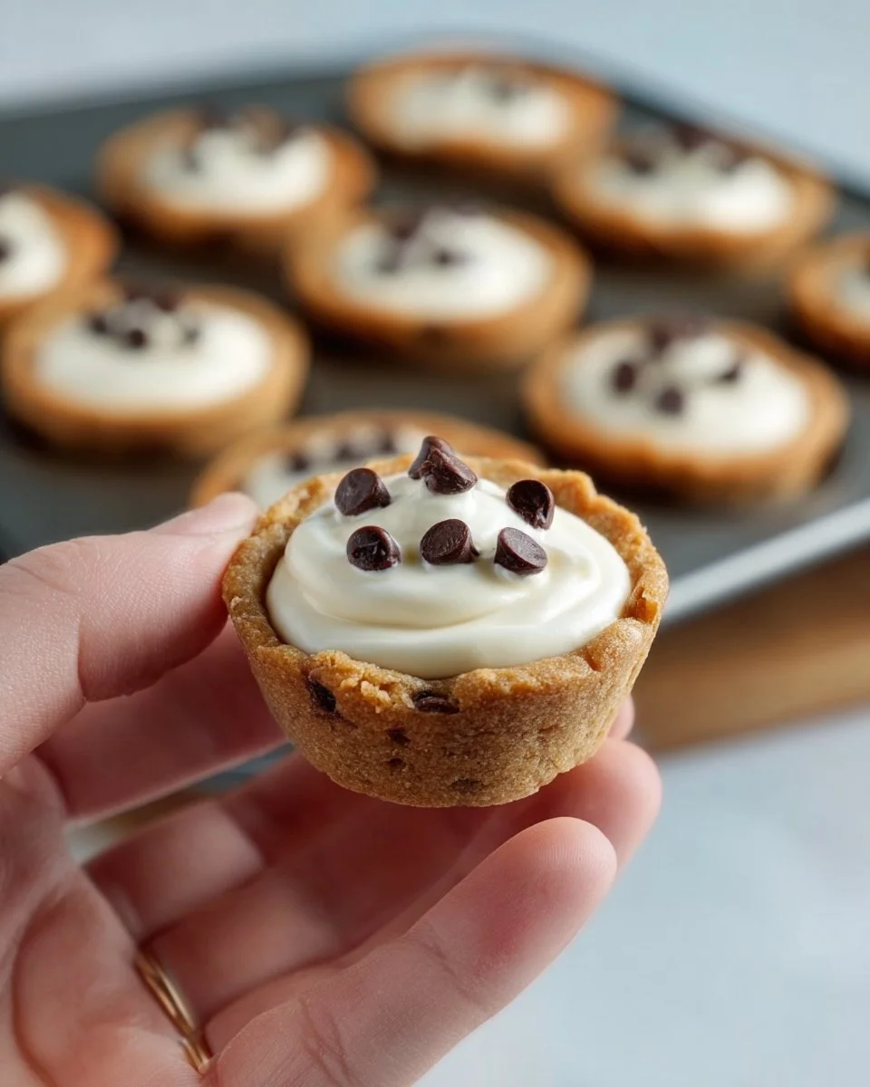 Delicious Cheesecake Cookie Cups with creamy filling and cookie crust