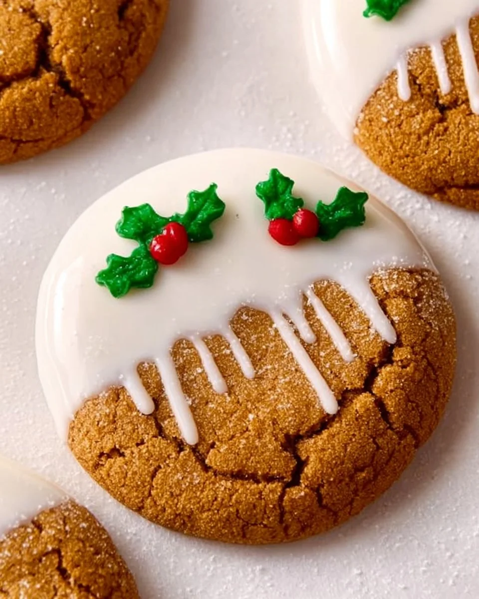 Chewy maple cinnamon cookies on a plate with a sprinkle of cinnamon