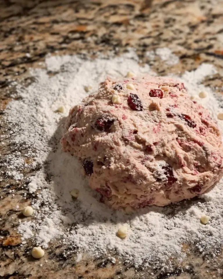 Freshly baked Chocolate Cherry Bread with pieces of cherry and chocolate chips