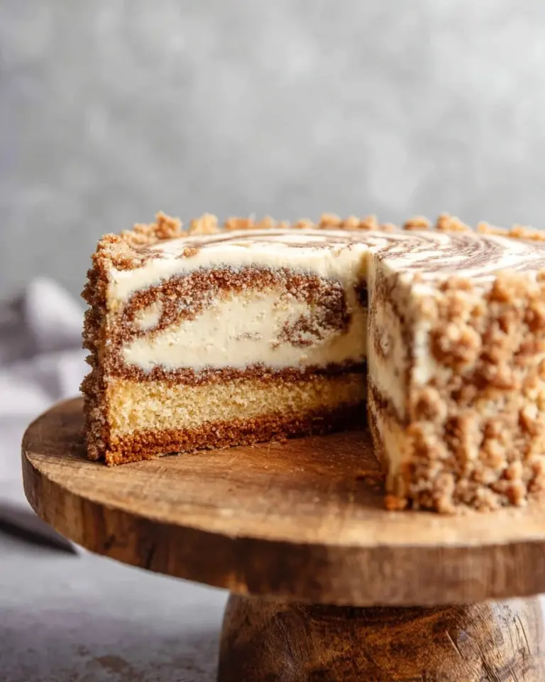 Delicious Coffee Cake Cheesecake topped with a crunchy streusel layer