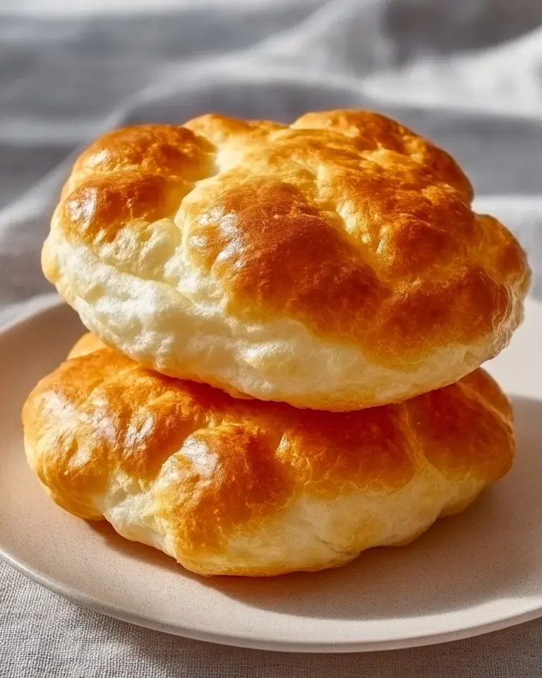 Fluffy cottage cheese cloud bread fresh out of the oven, perfect for low-carb diets.