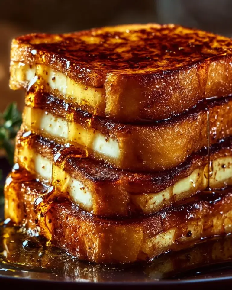 Delicious Crème Brûlée French Toast served with caramelized sugar topping and berries