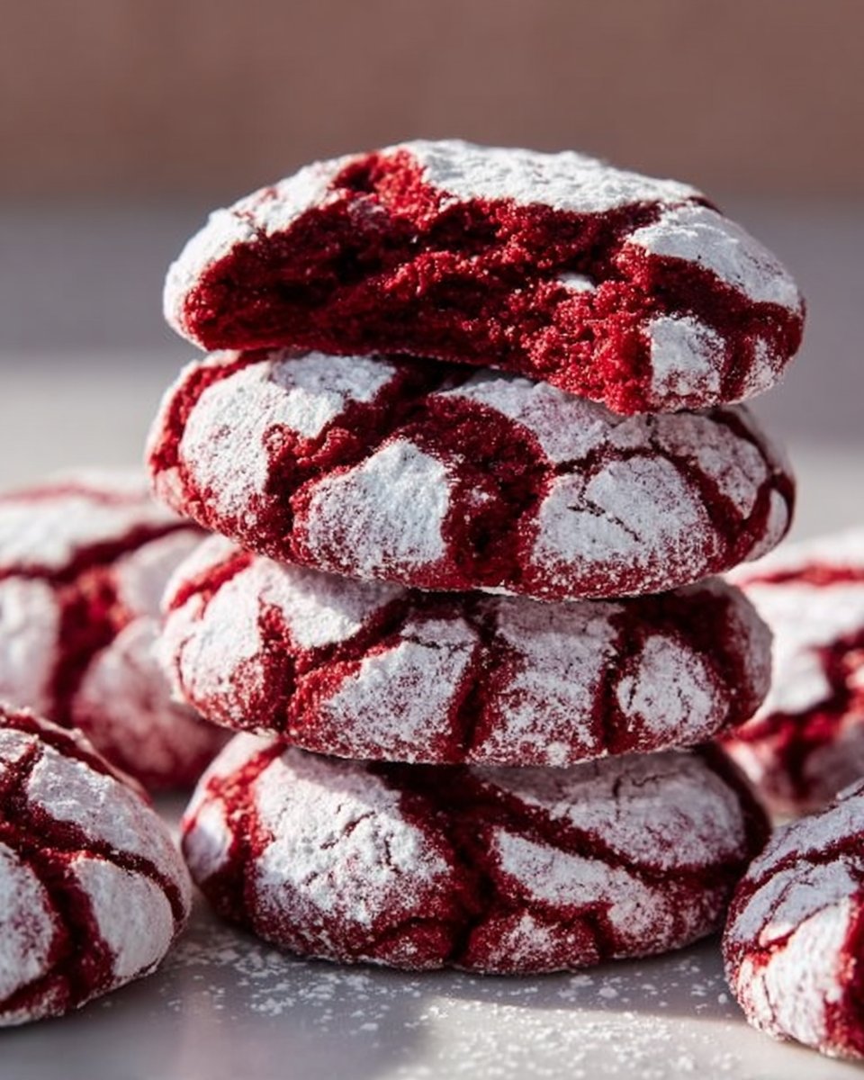 Red Velvet Crinkle Cookies