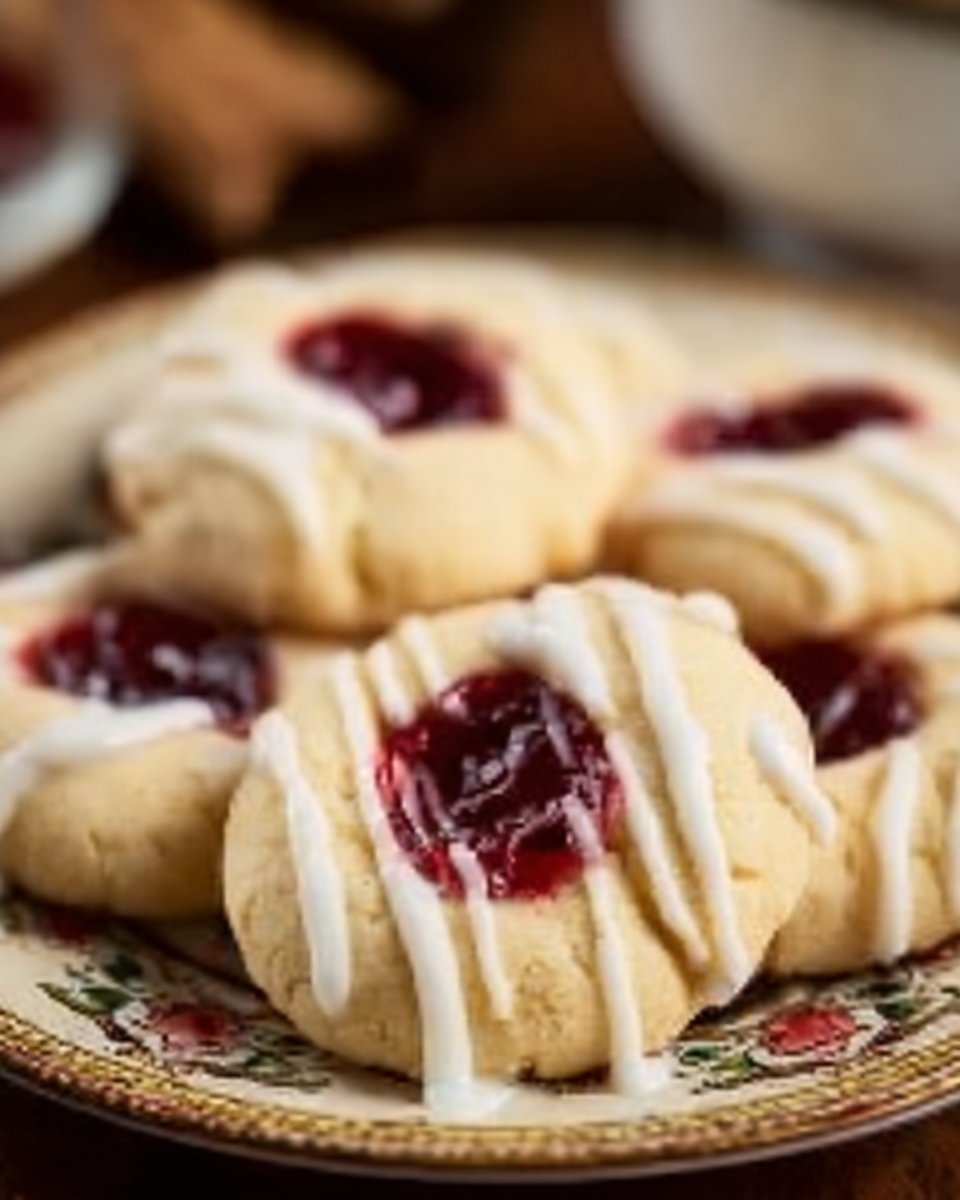 Buttery Almond Thumbprint Cookies
