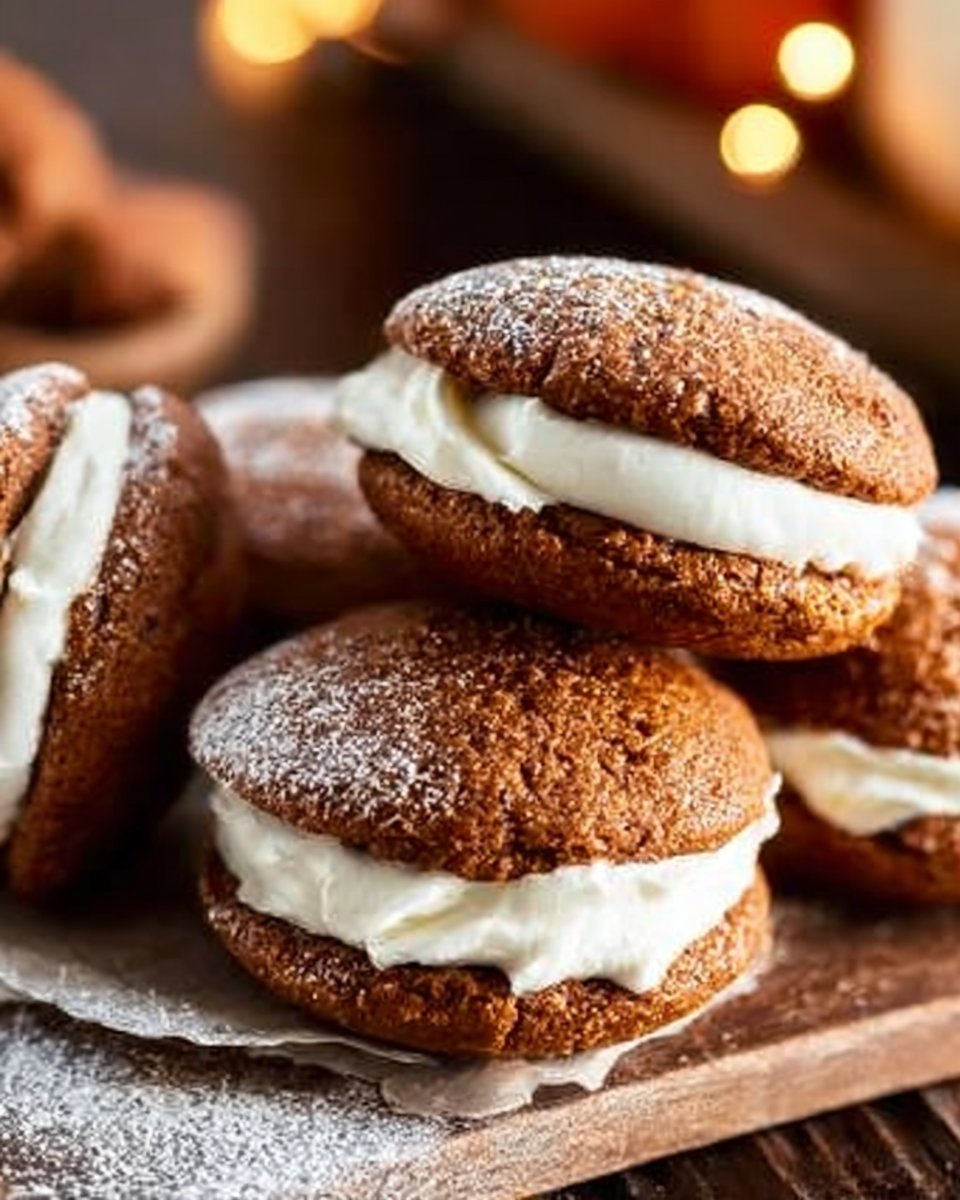 Gingerbread Whoopie Pies with Cream Cheese Filling