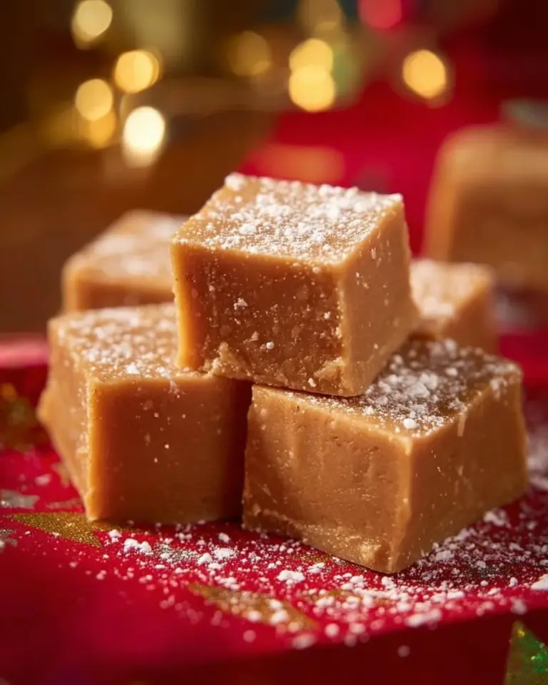 Delicious gingerbread fudge topped with festive decorations