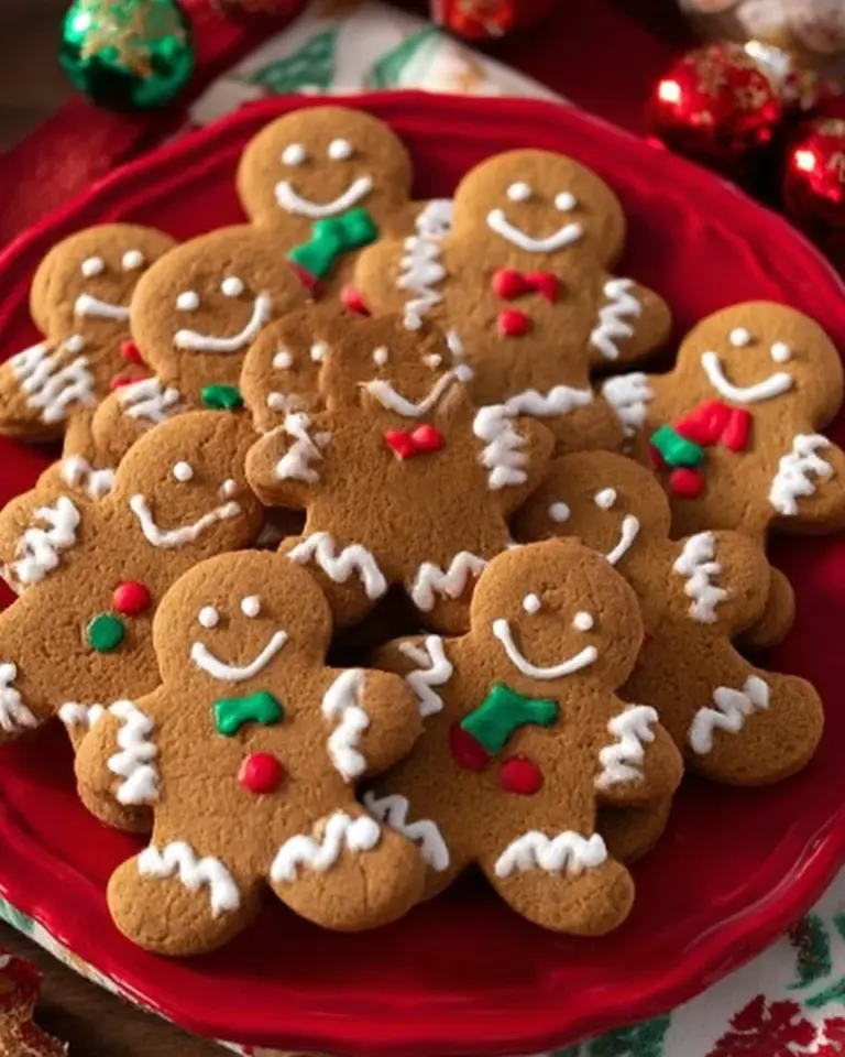 Deliciously decorated Gingerbread Men cookies ready for the holidays.