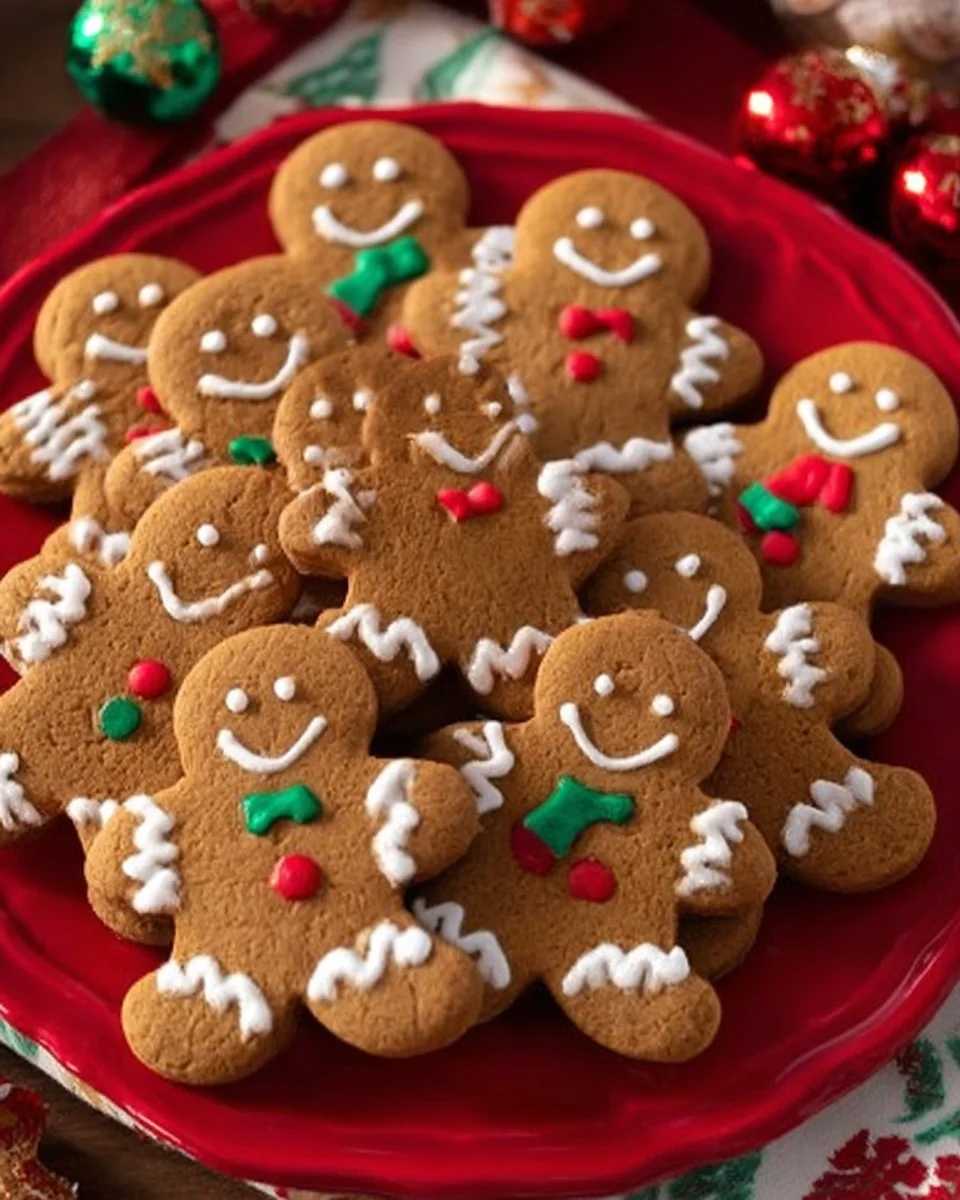 Deliciously decorated Gingerbread Men cookies ready for the holidays.