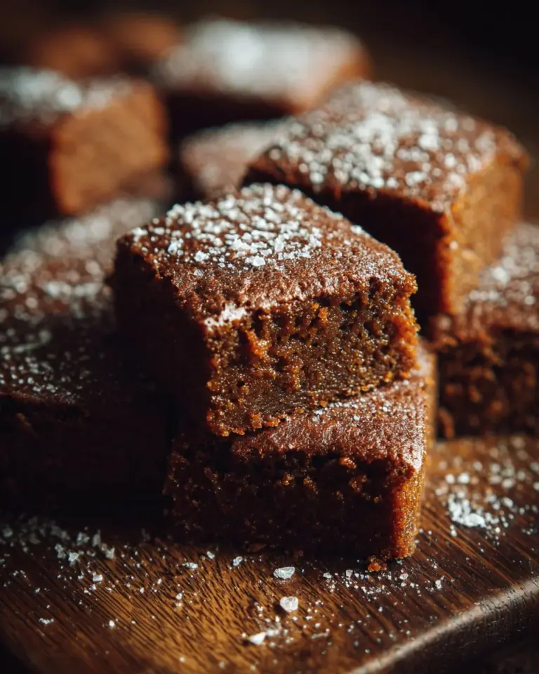 Delicious homemade gingerbread traybake topped with icing and festive decorations.