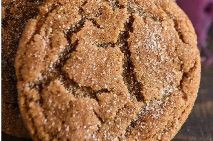 Freshly baked Gingerdoodle Cookies resting on a cooling rack.