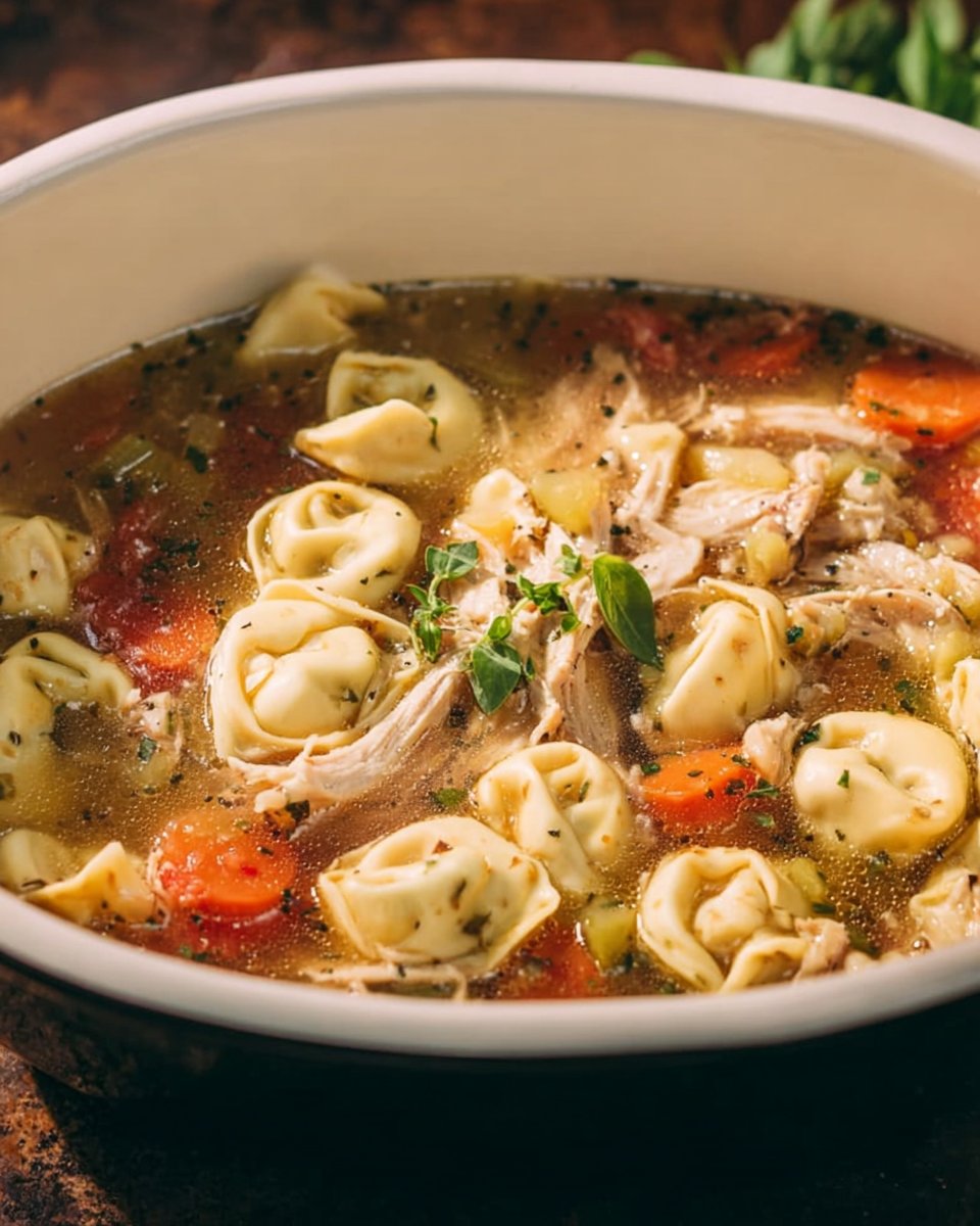 Slow Cooker Chicken Tortellini Soup
