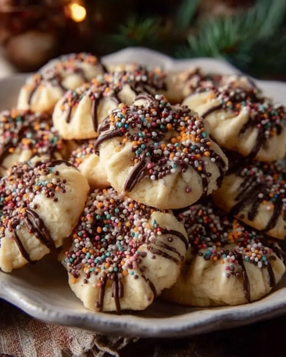 Delicious Hershey Blossom Cookies topped with chocolate kisses.