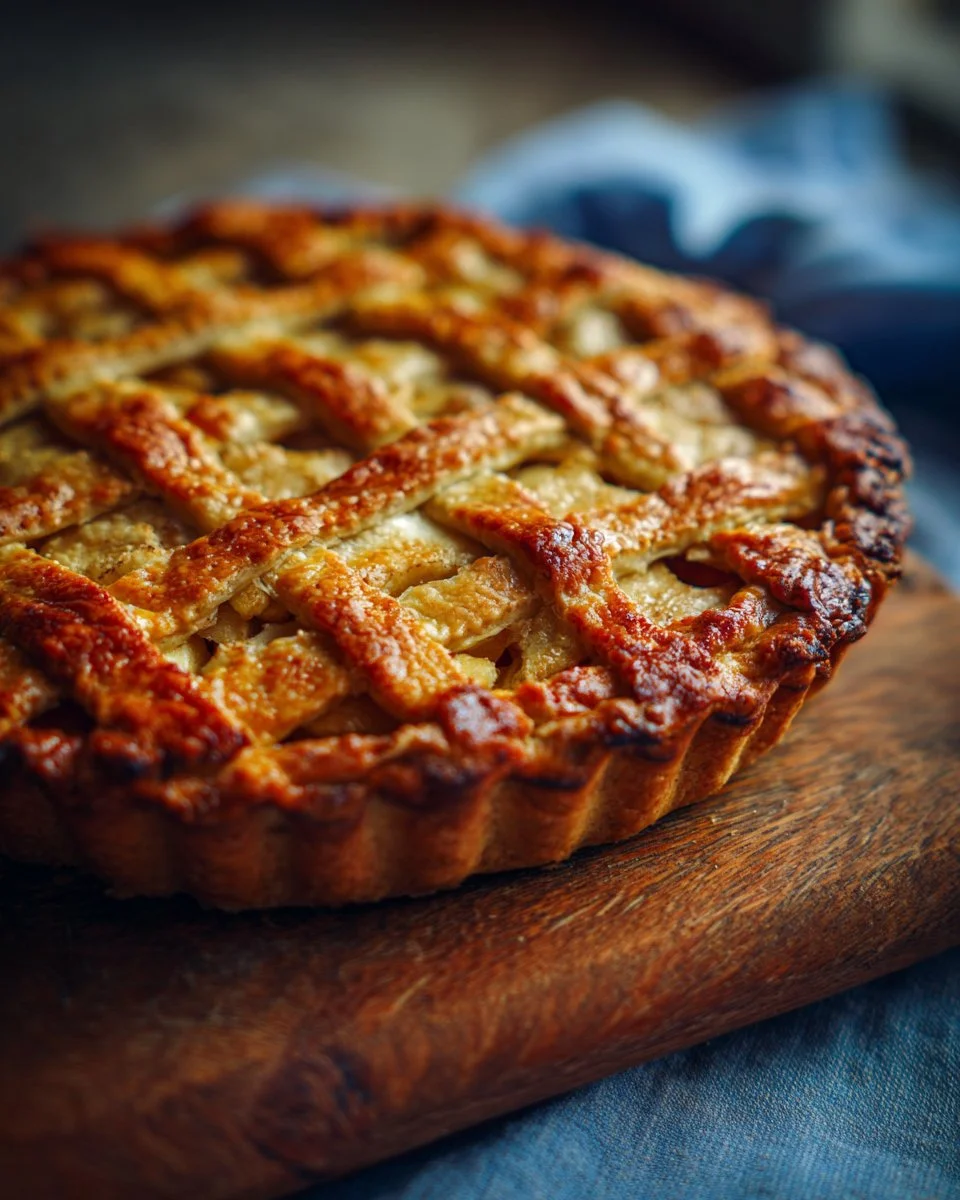 Delicious homemade apple pie fresh from the oven, served with ice cream.