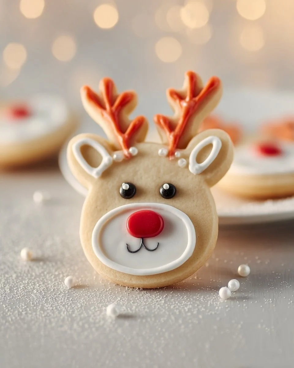 Beautifully decorated iced Christmas cookies for the holiday season
