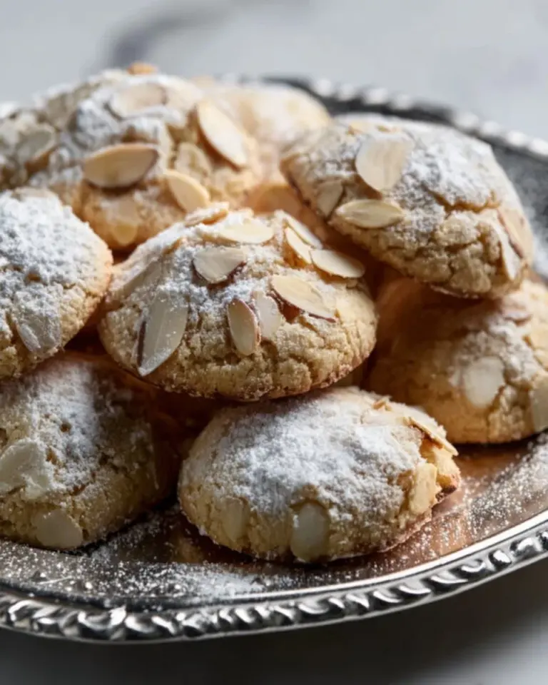Homemade Italian Amaretti Cookies with almond flavor and a crunchy exterior