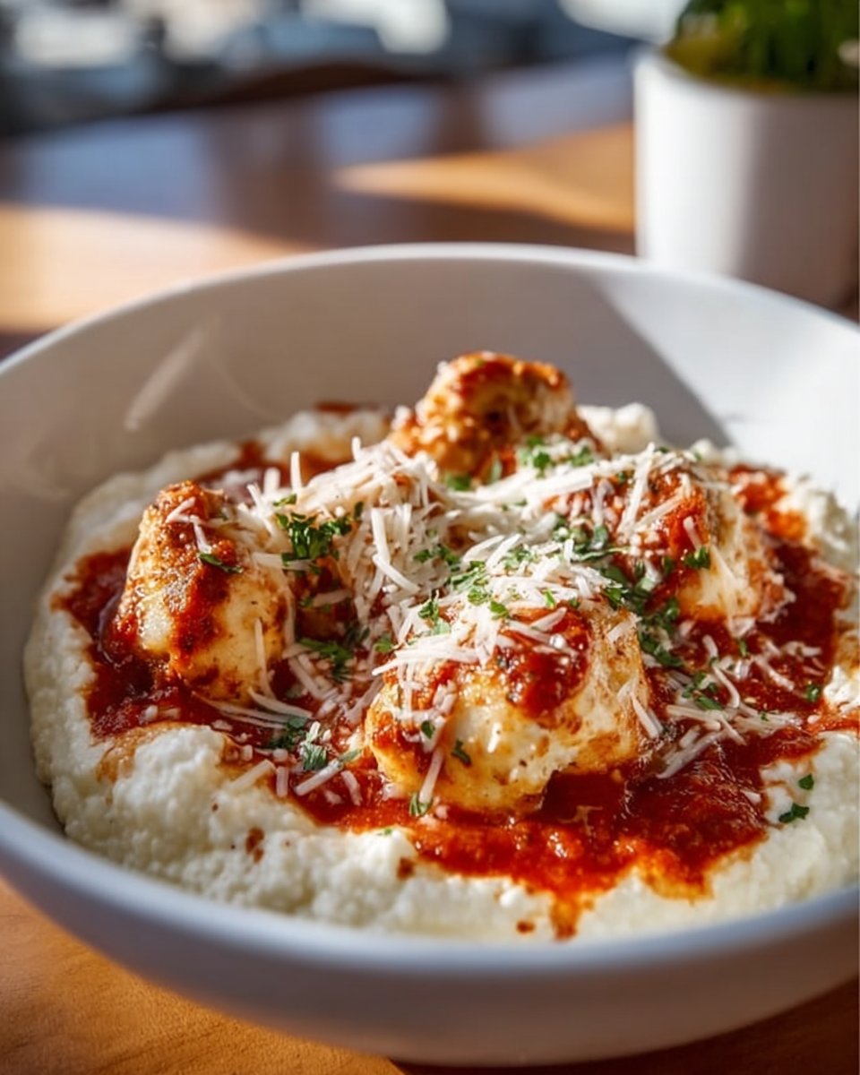 High Protein Chicken Parm Cottage Cheese Bowl
