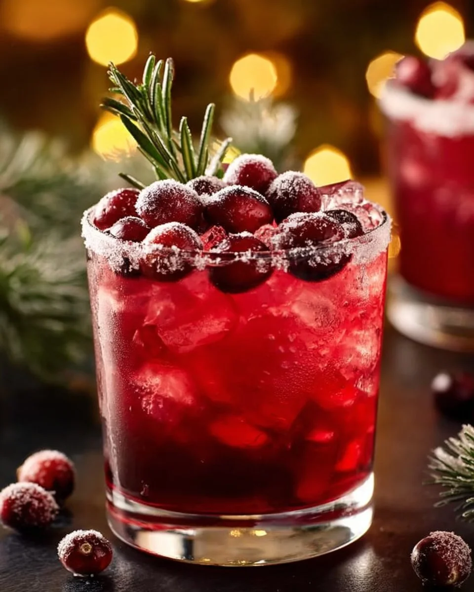 A refreshing Mistletoe Margarita garnished with lime and festive decorations.