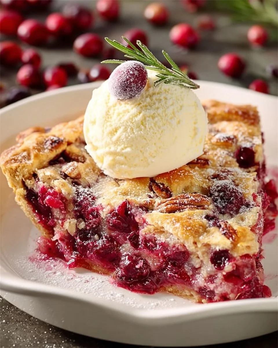 Nantucket Holiday Cranberry Pie with tart cranberries and flaky crust