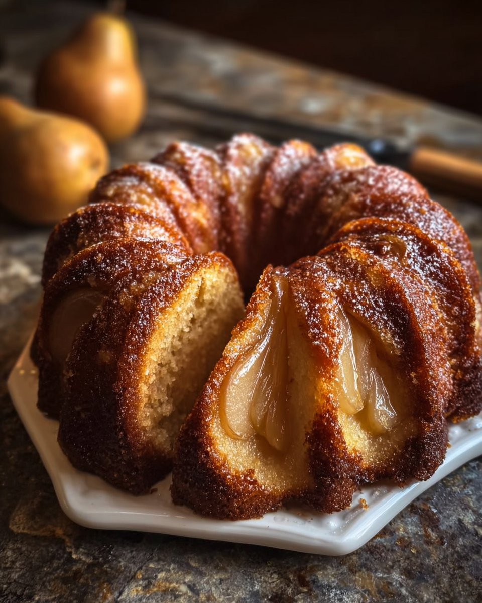 Pear Cardamom Bundt Cake