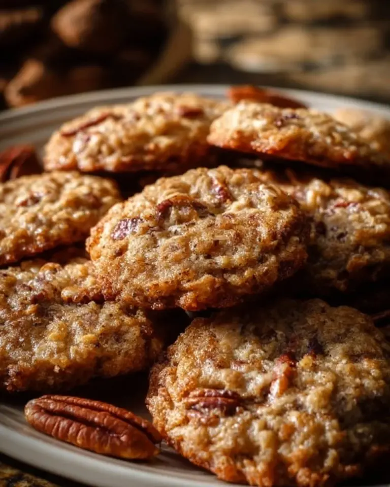Delicious pecan pie oatmeal cookies with a chewy texture and nutty flavor.