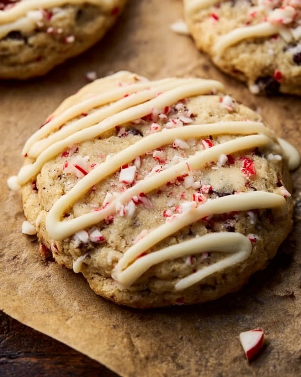 Delicious peppermint chocolate chip cookies with mint and chocolate ingredients