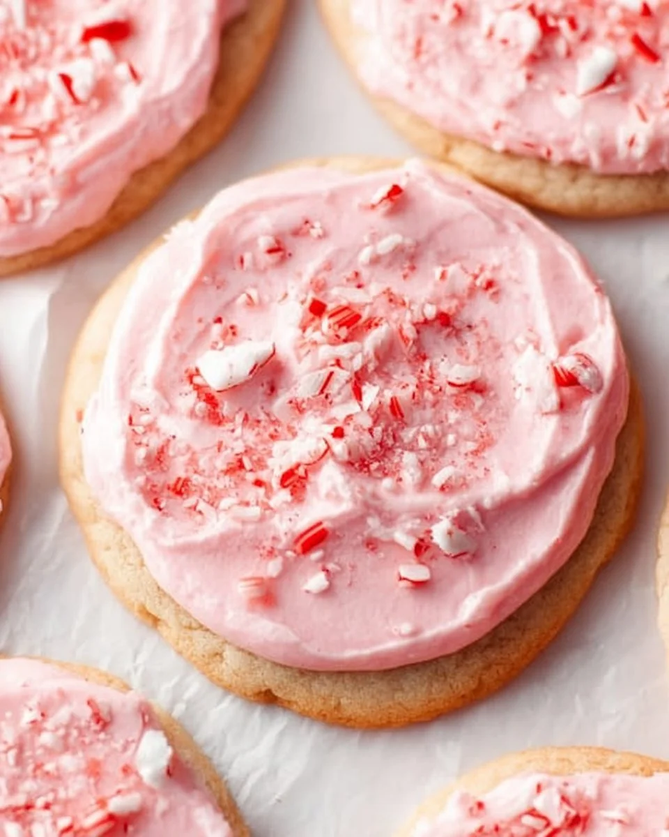 Delicious peppermint sugar cookies decorated for the holidays