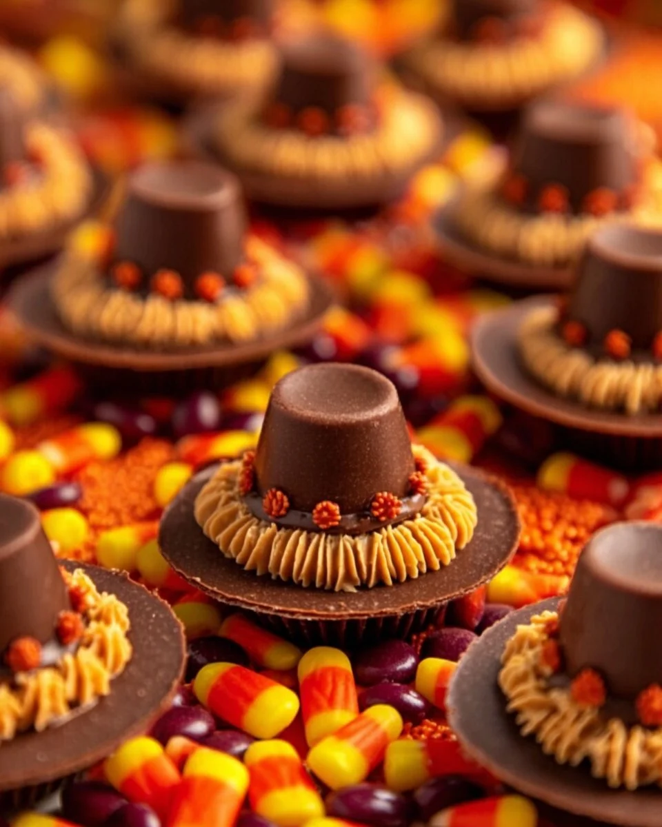 Delicious Pilgrim Hat Cookies decorated for Thanksgiving