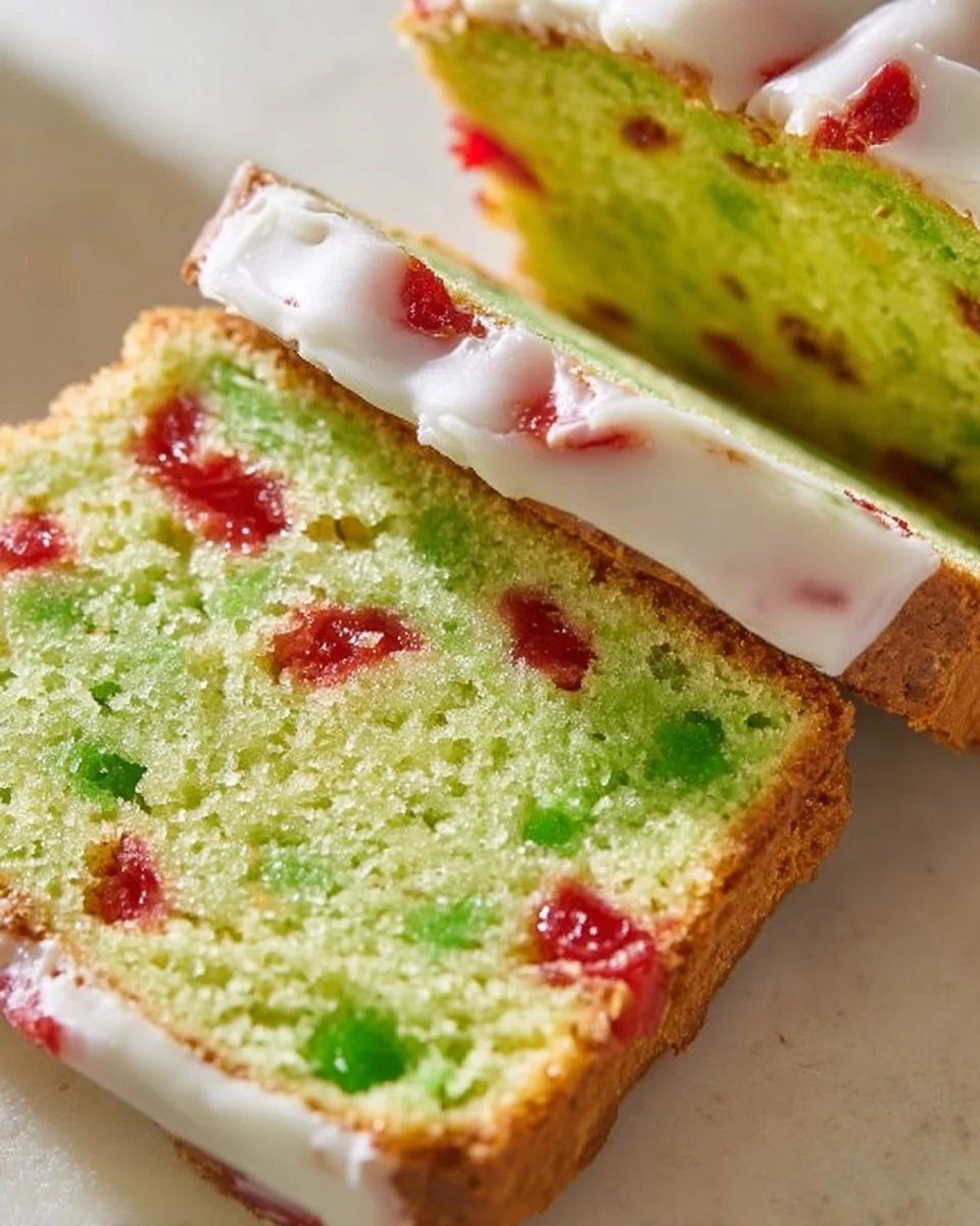 Freshly baked pistachio cherry bread with nuts and cherries.