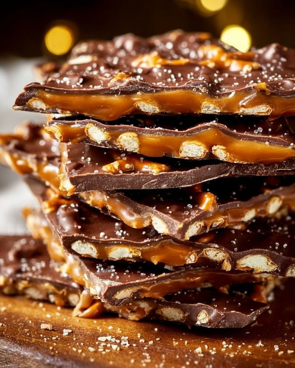 Chocolate Caramel Pretzel Bark