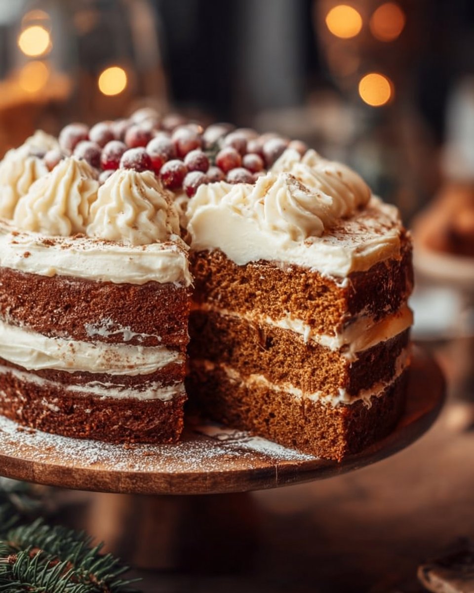 Christmas Spice Cake with Eggnog Buttercream