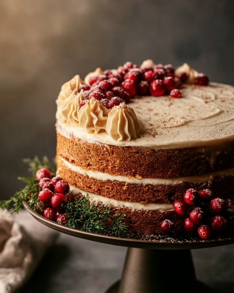 Christmas Spice Cake with Eggnog Buttercream