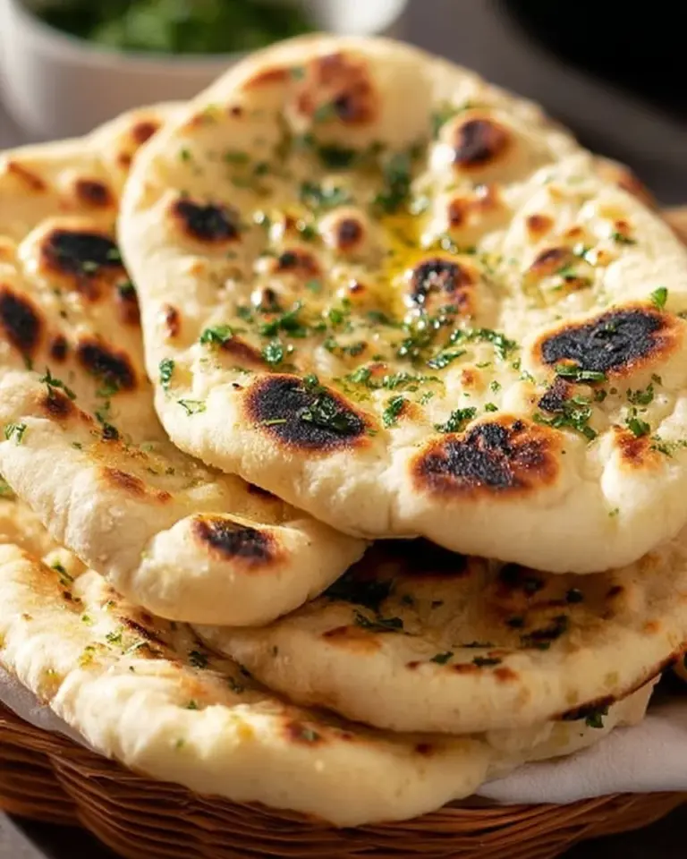 Simple 2 Ingredient Greek Yogurt Naan recipe for easy homemade bread