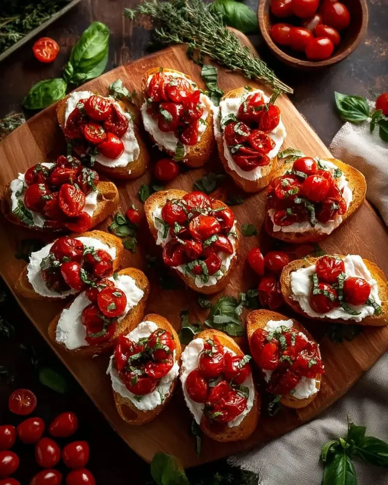 Simple Christmas Bruschetta Wreath with colorful toppings for holiday gatherings