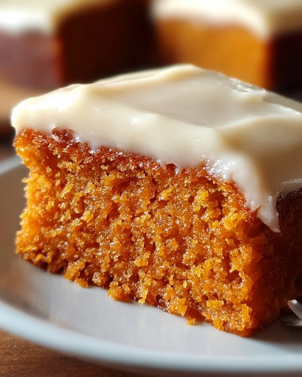 Southern sweet potato cake topped with cream cheese frosting
