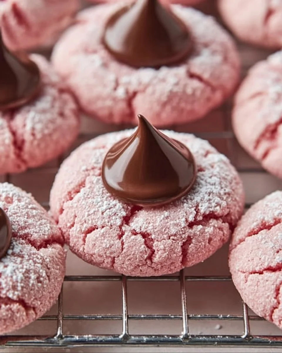 Strawberry Kiss Cookies featuring fresh strawberries and a sweet glaze